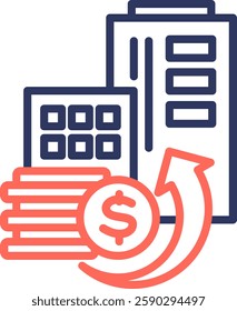 Inflation Icon Line Color Vector Illustration