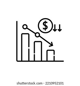 Icono de inflación con estilo lineal aislado en fondo blanco