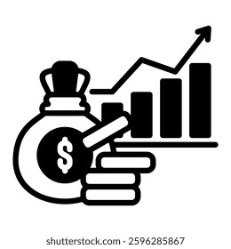 Inflation Icon Mix Filled Style. Simple Vector Design. Simple Vector Outline Filled Icon