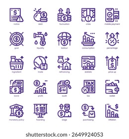Inflation Icon pack for your website, mobile, presentation, and logo design. Inflation Icon line basic color design. Vector graphics illustration and editable stroke.