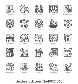 Inflation Icon pack for your website, mobile, presentation, and logo design. Inflation Icon outline design. Vector graphics illustration and editable stroke.