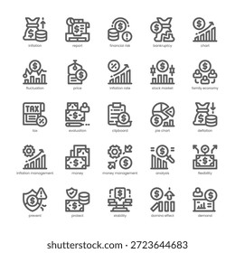 Inflation Icon pack para o seu site, celular, apresentação e design de logotipo. Ícone de inflação delinear o design. Ilustração de gráficos vetoriais e traçado editável.