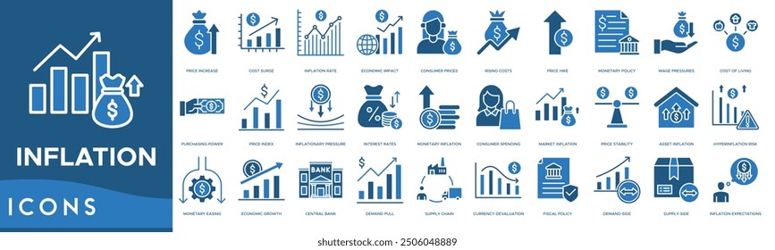 Inflation icon. Price Increase, Cost Surge, Inflation Rate, Economic Impact and Consumer Prices