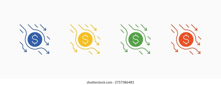 Inflation Icon Set Color Multiple Style Collection Element For Design