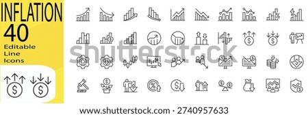 Inflation icon set. Editable stroke. Stock photo © 