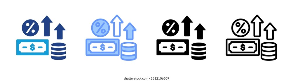 Inflation icon set multiple style collection