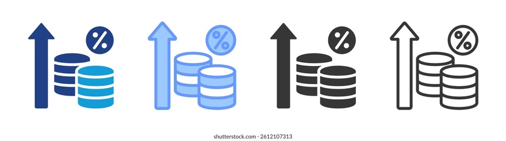 Inflation icon set multiple style collection