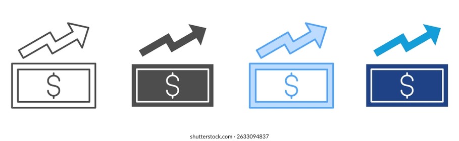 Conjunto de iconos de inflación Colección de estilo múltiple