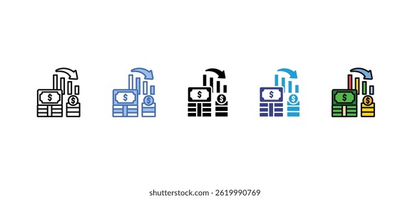 Inflation icon sets collection multi style
