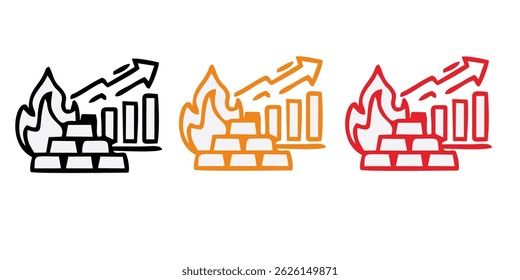 Icono de inflación. Elemento simple de colección de crisis