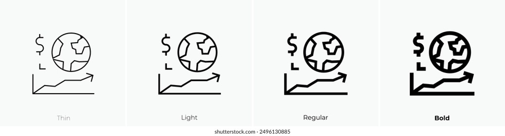 inflation icon. Thin, Light Regular And Bold style design isolated on white background