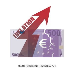 inflation icon, vector euro symbol isolated on white background.