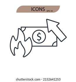 inflation icons  symbol vector elements for infographic web