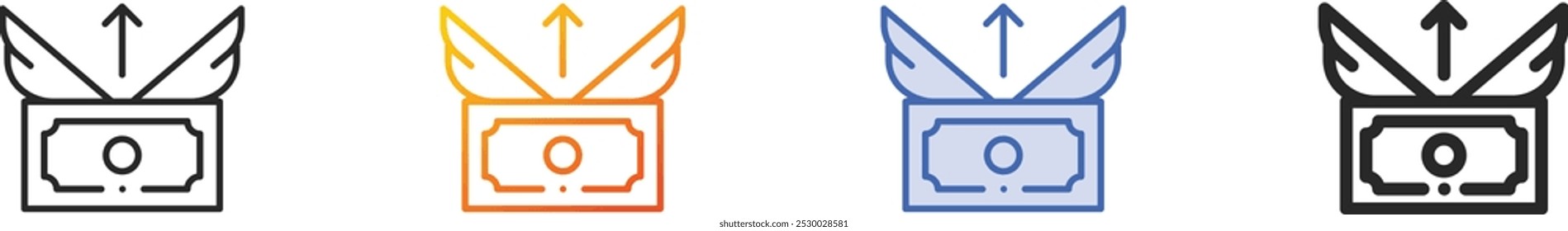 inflation icon.Thin Linear, Gradient, Blue Stroke and bold Style Design Isolated On White Background