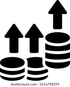 Inflation Impact Glyph Vector Icon Design