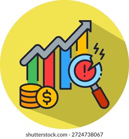 Ícone de impacto de inflação isométrica de ilustração de vetor