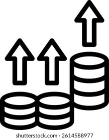 Inflation Impact Line Vector Icon Design