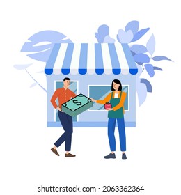 Inflation. Increasing general price level and purchase are getting more expensive. Vector illustration  suitable for web landing page, ui, mobile app.