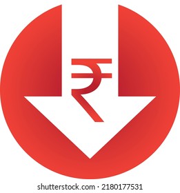 Inflation India Rupees icon. Gradient element from Crisis collection. Modern and Creative Inflation Symbol for App,  web design ui, templates, infographics and more