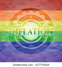 Inflation lgbt colors emblem. Vector Illustration. Mosaic.