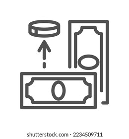 Inflation line icon. Devaluation of savings. Long-term increase in the general level of prices. Financial interest symbol. Quality design element. Linear style inflation icon. Vector illustration.