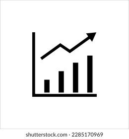 Inflation line icon. Growth or Increase price sign. Change money symbol. vector illustration on white background