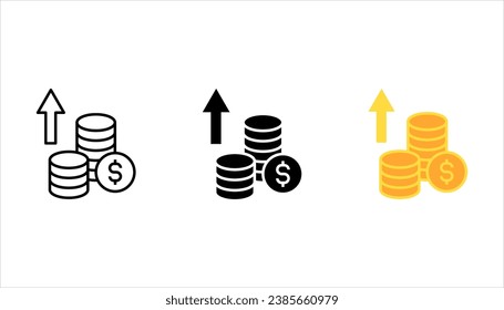 Inflationslinie-Symbol. Steuerzeichen für Geld Symbol für finanzielle Interessen. Qualitätsdesign-Element. Vektorgrafik auf weißem Hintergrund