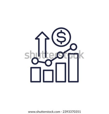 Inflation and money line icon