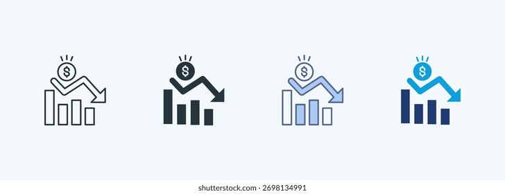 Colección de ícono de estilo múltiple de inflación