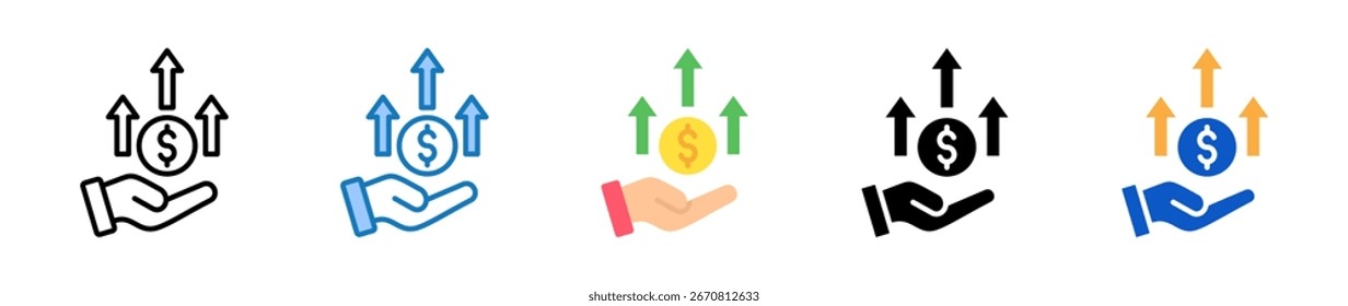 Inflación múltiples iconos de estilo establecen la Ilustración vectorial de diseño.
