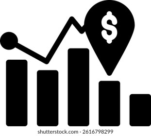 Inflation Prediction Glyph Vector Icon Design
