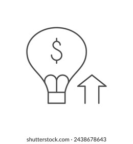 Inflation process line outline icon