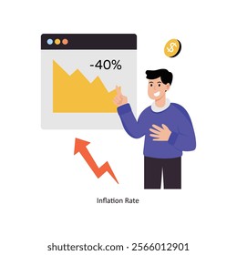 Inflation Rate  concept vector illustration. Inflation isolated On white Background.          