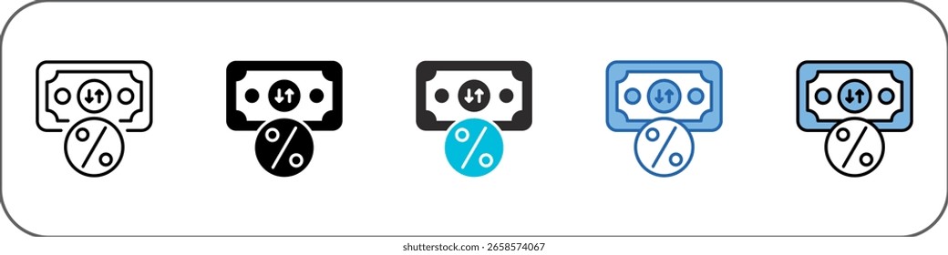 Icono de tasa de inflación Ilustración multiestilo