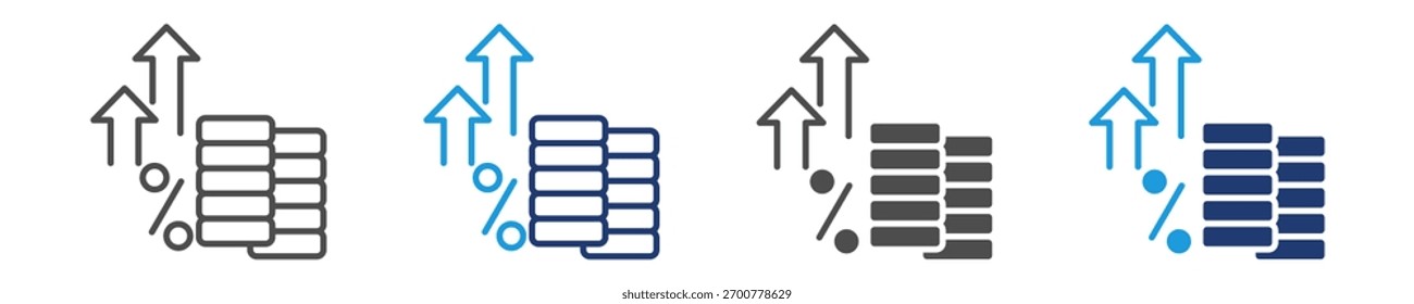 Conjunto de iconos de tasa de inflación Estilo múltiple