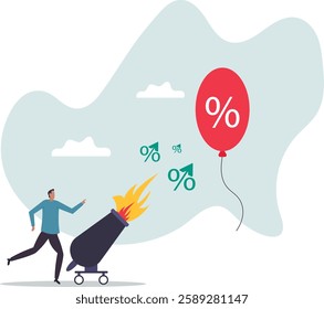 Inflation reduction act by FED, Federal Reserve and central bank to raise interest rate, monetary policy to control inflation,business concept.flat character.