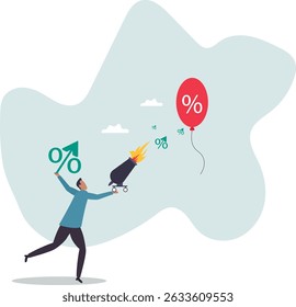 Inflation reduction act by FED, Federal Reserve and central bank to raise interest rate, monetary policy to control inflation.character for design.