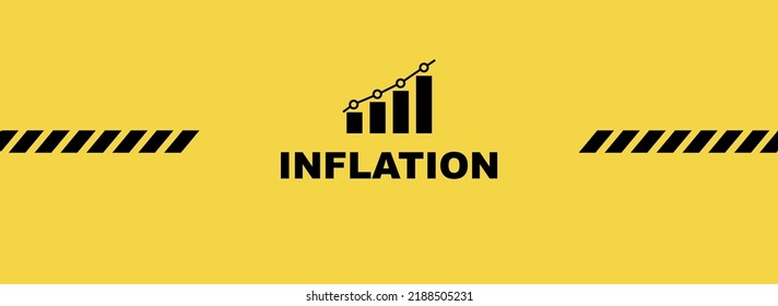 signo de inflación en el fondo amarillo