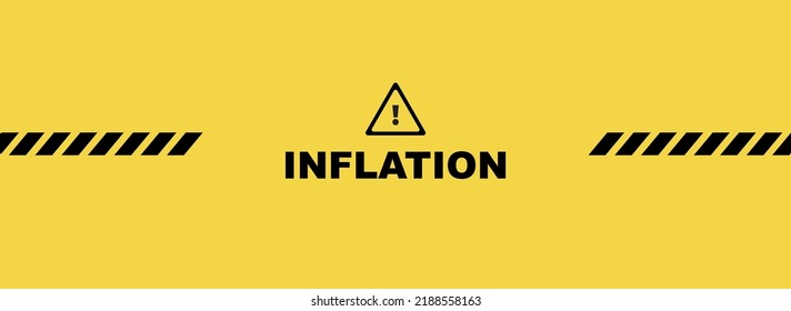 signo de inflación en el fondo amarillo
