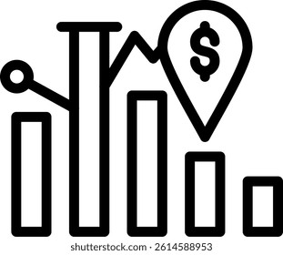 Inflation Simulation Line Vector Icon Design