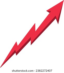 Inflation Spike, Red Rising Arrow, vector illustration