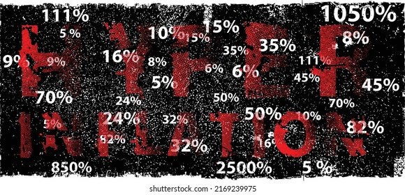 Inflation stamp with grunge distress rough edges fonts . Vector