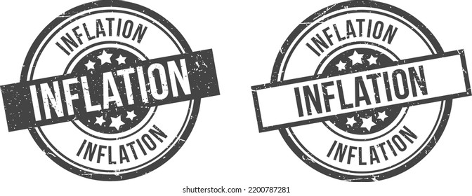 Inflation stamp. Stop Inflation sign. Round grunge badge.