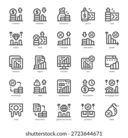 Inflation Tracker Icon pack for your website, mobile, presentation, and logo design. Inflation Tracker Icon outline design. Vector graphics illustration and editable stroke.