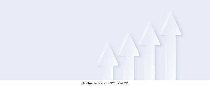 Inflation up trend background. Abstract financial chart with arrow. Business arrow target direction to success. Economy growth chart, up trend graph. Market inflation progress. Vector