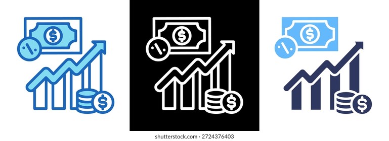 Ícone de Tendência de Inflação - Ilustração do Vetor de estilo triplo