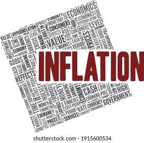 Inflation vector illustration word cloud isolated on a white background.