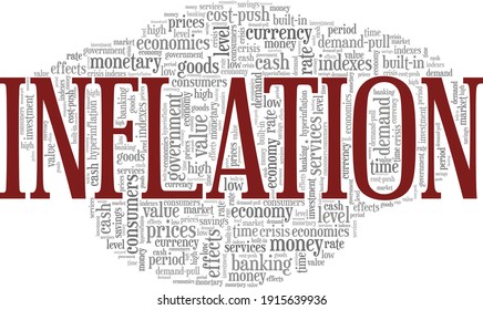 Inflation vector illustration word cloud isolated on a white background.