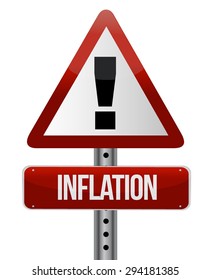 inflation warning sign concept illustration design graphic