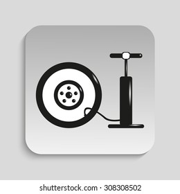 Inflation wheel. Vector icon.
